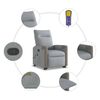 vidaXL Fauteuil de massage inclinable Gris clair Tissu