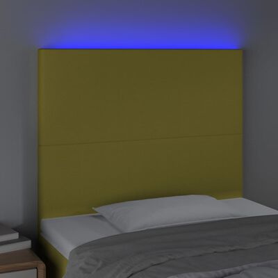 vidaXL Tête de lit à LED Vert 100x5x118/128 cm Tissu
