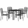vidaXL Ensemble de salle &agrave; manger pour jardin 5 pcs Noir