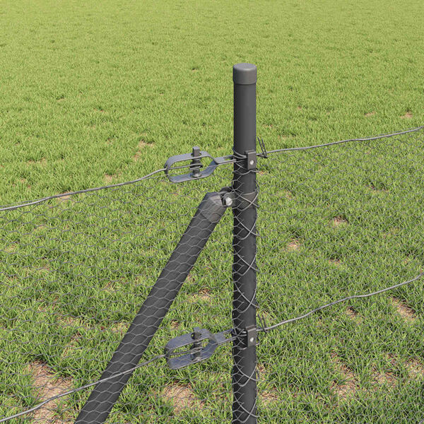 vidaXL Poteau de cl&ocirc;ture. Gris 10 x 0,5 m (maille de 13 mm)