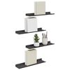 vidaXL &Eacute;tag&egrave;re flottante 4 pcs Noir 40 x 9 x 2,5 cm Acier
