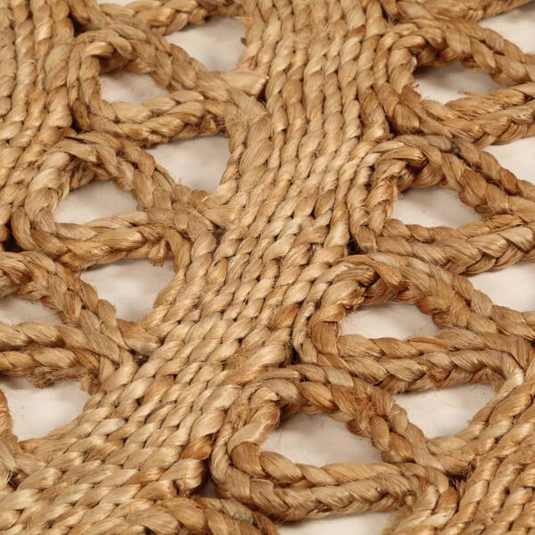 vidaXL Tapis Jute tress&eacute; &agrave; la main 150 cm Rond