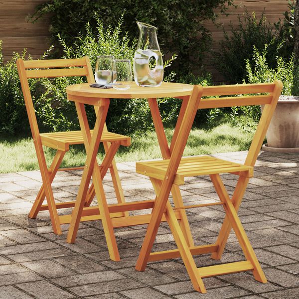 vidaXL Ensemble bistro de jardin 3 pcs Marron Bois d'acacia massif