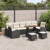 vidaXL Ensemble de canap&eacute; de jardin avec coussin 10 pcs Noir et Cr&egrave;me