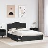 vidaXL Lit de Rangement Noir 140 x 190 cm Bois d'ing&eacute;nierie