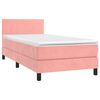 vidaXL Sommier &agrave; lattes de lit avec matelas LED Rose 90x190 cm Velours