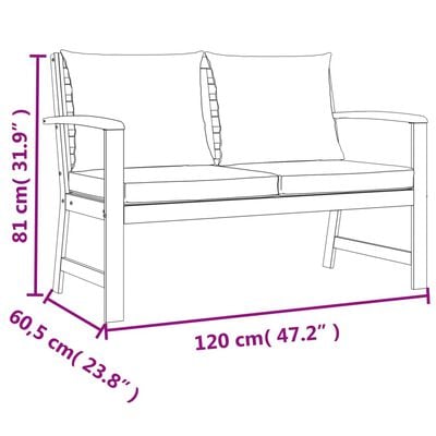 vidaXL Ensemble à manger de jardin coussins 9 pcs Bois acacia