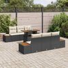 vidaXL Ensemble de salle &agrave; manger pour jardin 7 pcs Noir et Beige