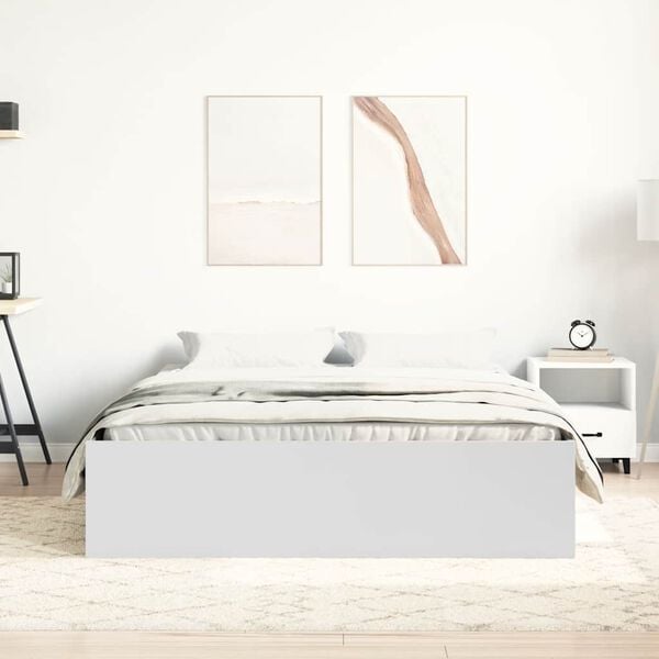 vidaXL Cadre de lit sans matelas blanc 150x200 cm