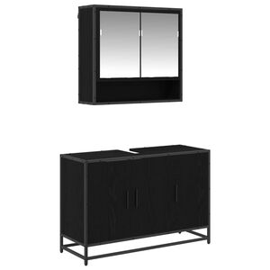 vidaXL Ensemble de mobilier de salle de bain 2 pcs Ch&ecirc;ne noir