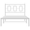 vidaXL Cadre de lit m&eacute;tal sans matelas et t&ecirc;te de lit blanc 100x190 cm