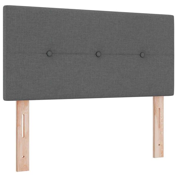 vidaXL T&ecirc;te de lit LED avec t&ecirc;te de lit Gris fonc&eacute; 90 cm Polyester