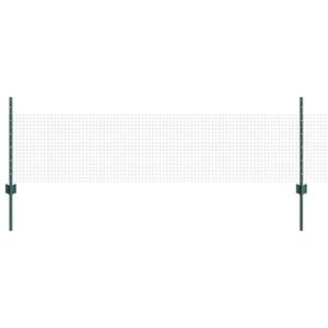 vidaXL Cl&ocirc;ture en fil soud&eacute; avec poteaux 50 x 0,5 m Vert Maille