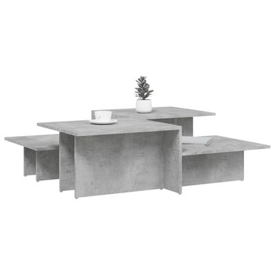vidaXL Tables basses 2 pcs gris béton bois d'ingénierie