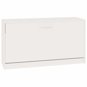 vidaXL Banc &agrave; chaussures Blanc brillant 80x24x45 cm Bois d'ing&eacute;nierie