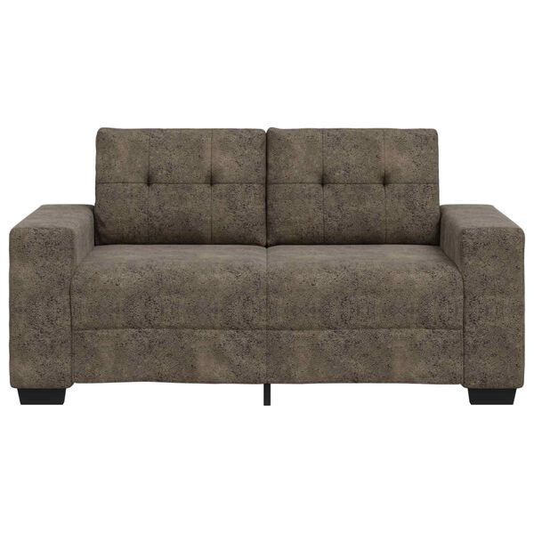 vidaXL | Canap&eacute; Loveseat | avec coussin Gris fonc&eacute; Cuir synth&eacute;tique