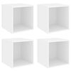vidaXL Armoires murales 4 pcs Blanc 37x37x37 cm Bois d&rsquo;ing&eacute;nierie