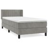 vidaXL Sommier &agrave; lattes de lit et matelas Gris clair 90x190 cm Velours