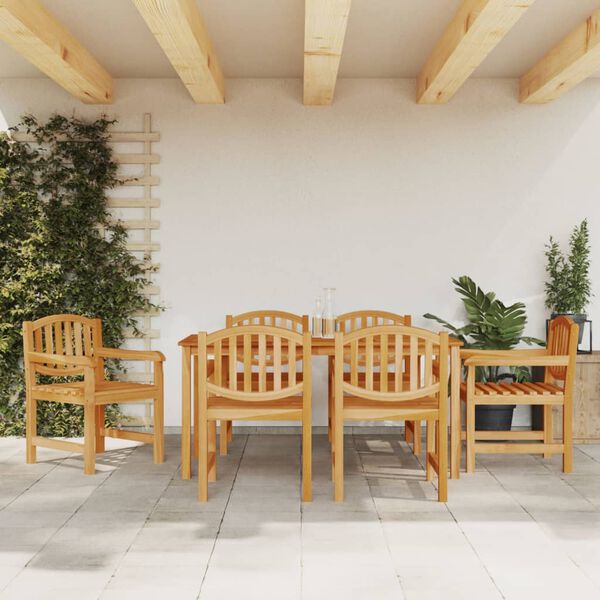 vidaXL Ensemble &agrave; manger de jardin 7 pcs Bois de teck solide