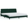 vidaXL Cadre de lit avec LED sans matelas vert fonc&eacute; 200x200 cm velours