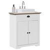 vidaXL Armoire de lavabo de salle de bain BODO blanc marron 70x35x80cm