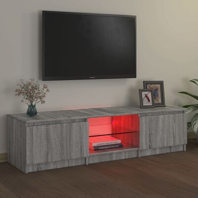 vidaXL Meuble TV avec lumières LED Sonoma gris 140x40x35,5 cm