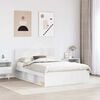 vidaXL Cadre de lit avec t&ecirc;te de lit Blanc 140 x 190 cm Pin massif