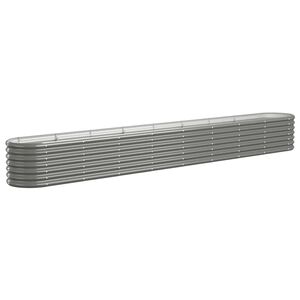 vidaXL Lit sur&eacute;lev&eacute; de jardin Acier galvanis&eacute; 332x40x36 cm gris