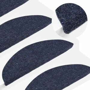 vidaXL Tapis d'escalier autocollants 15 pcs 56x17x3 cm Bleu