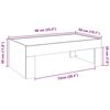 vidaXL Table basse avec LED infini noir 90x50x30 cm