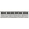 vidaXL Buffet avec lumi&egrave;res LED gris b&eacute;ton 283x37x67 cm