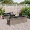vidaXL Ensemble de canap&eacute; de jardin 8 pcs Gris Poly Rattan