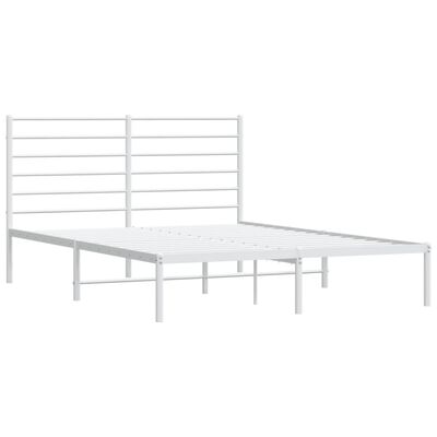 vidaXL Cadre de lit métal sans matelas et tête de lit blanc 140x200 cm