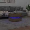 vidaXL Table basse avec lumières LED chêne artisanal 50x50x40 cm