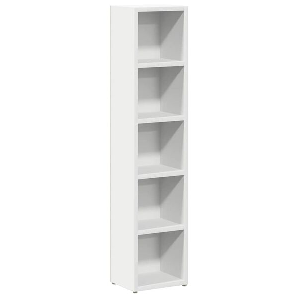 vidaXL Armoires &agrave; CD 2 pcs Blanc 21x16x93,5 cm Agglom&eacute;r&eacute;