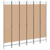 vidaXL Paravent &agrave; 6 panneaux Beige 240 x 220 cm Tissu