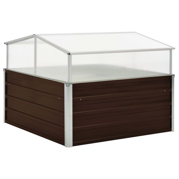 vidaXL Serre Marron 100 x 100 x 85 cm Acier galvanis&eacute;