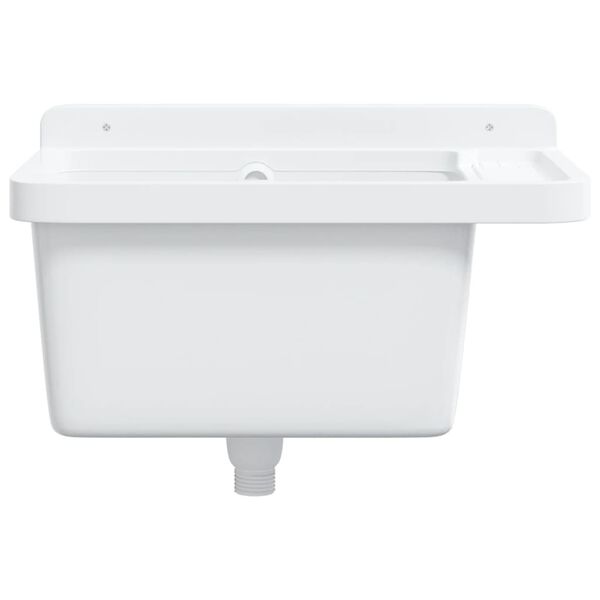 vidaXL Lavabo pour montage murale blanc 50x35x24 cm r&eacute;sine