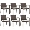 vidaXL Ensemble &agrave; manger de jardin 7 pcs coussins r&eacute;sine tress&eacute;e acier