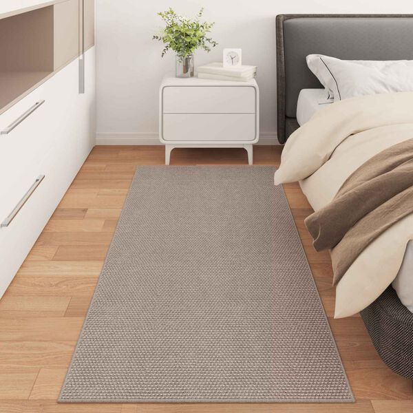 vidaXL Tapis de surface Rectangulaire LUGO Taupe 150 x 80 cm Polyester