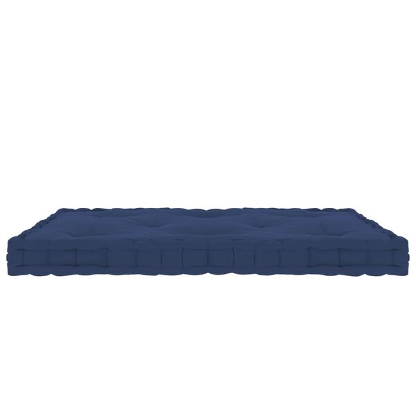 vidaXL Coussin de plancher palette Bleu marine clair 73x40x7 cm Coton