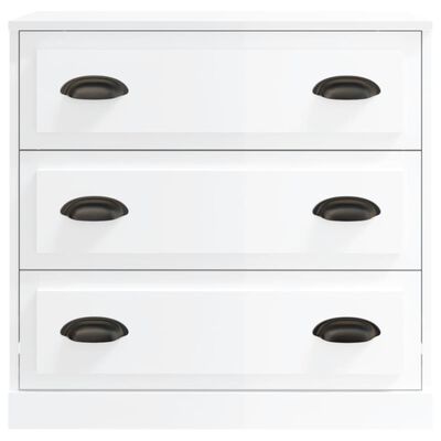 vidaXL Buffets 2 pcs blanc brillant bois d'ingénierie