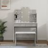 vidaXL Ensemble de coiffeuse avec LED Gris b&eacute;ton Bois d'ing&eacute;nierie