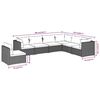 vidaXL Salon de jardin 7 pcs avec coussins R&eacute;sine tress&eacute;e Noir