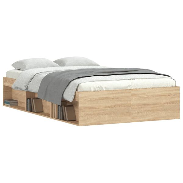 vidaXL Cadre de lit sans matelas ch&ecirc;ne sonoma 120x200 cm