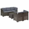 vidaXL Canap&eacute; de Jardin 5 Places avec Coussins Aspect Rotin PP