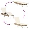 vidaXL Chaises longues lot de 2 avec table beige r&eacute;sine tress&eacute;e