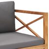 vidaXL Banc de jardin avec coussins gris Bois de teck solide