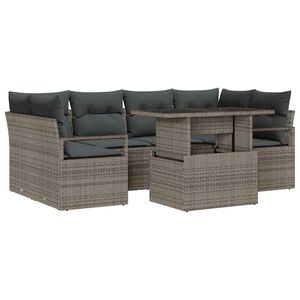 vidaXL Ensemble de canap&eacute; de jardin 7 pcs Gris Poly rotin
