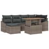 vidaXL Ensemble de canap&eacute; de jardin 7 pc Gris Poly rotin